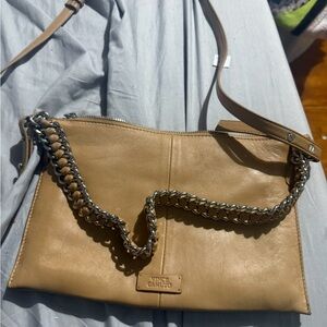 Vince Camuto Tan Crossbody Bag with Chain Detail